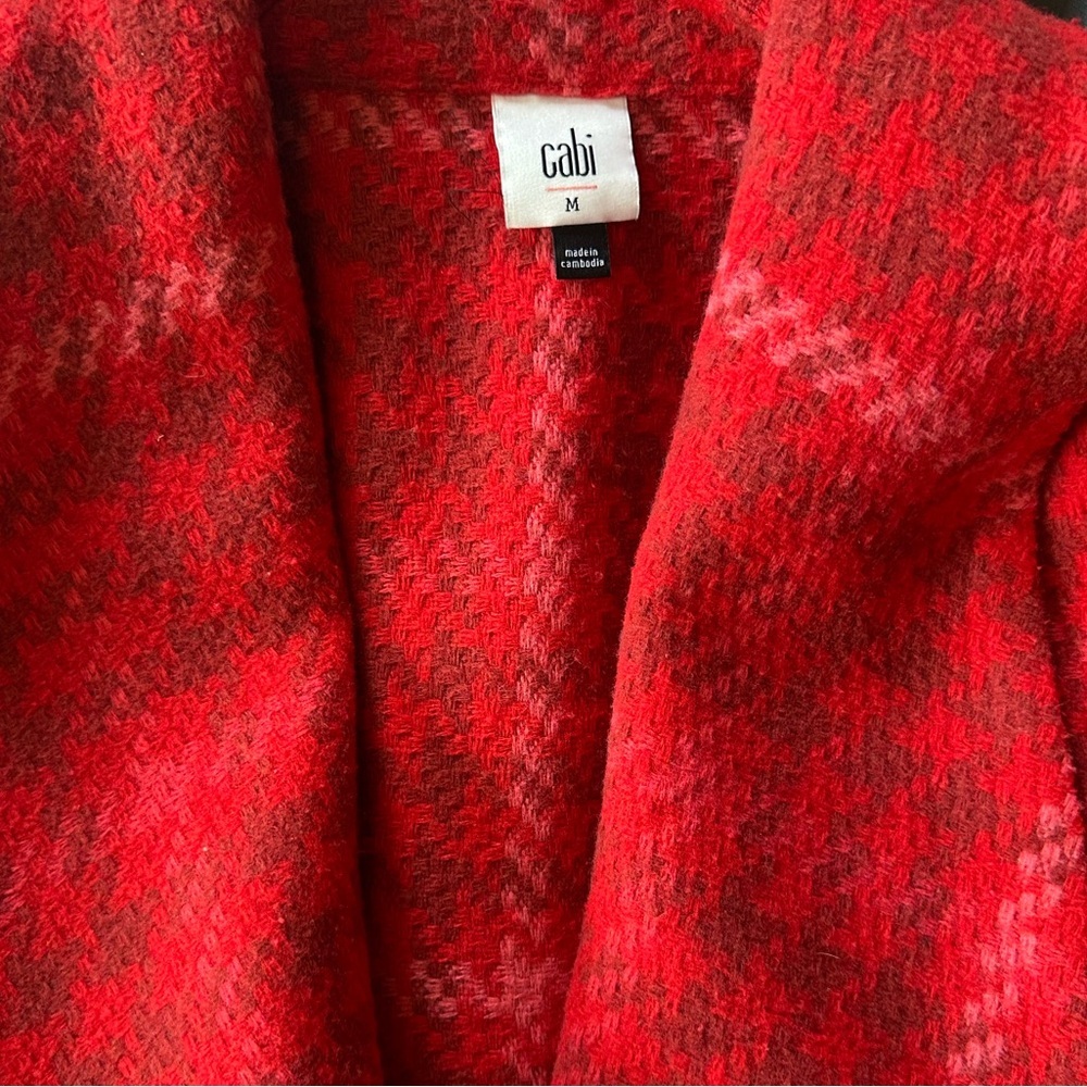 CAbi Red Check Evita Coat Jacket, Style #4295, Size M - Picture 8 of 10